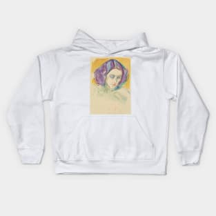 Female Portrait by Munch Kids Hoodie